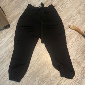 High waisted, black, tapered business pants